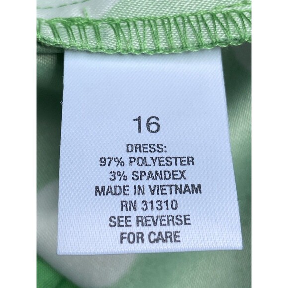 ROZ & ALI Women Sz 16 Green Dress White Polka Dot Wide Spandex Belt Sleeveless - Picture 16 of 16
